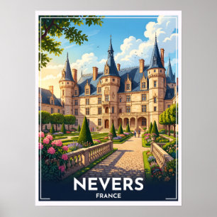 Poster Nevers France Château Voyage Antique