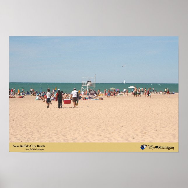 Poster New Buffalo City Beach - Michigan (Devant)