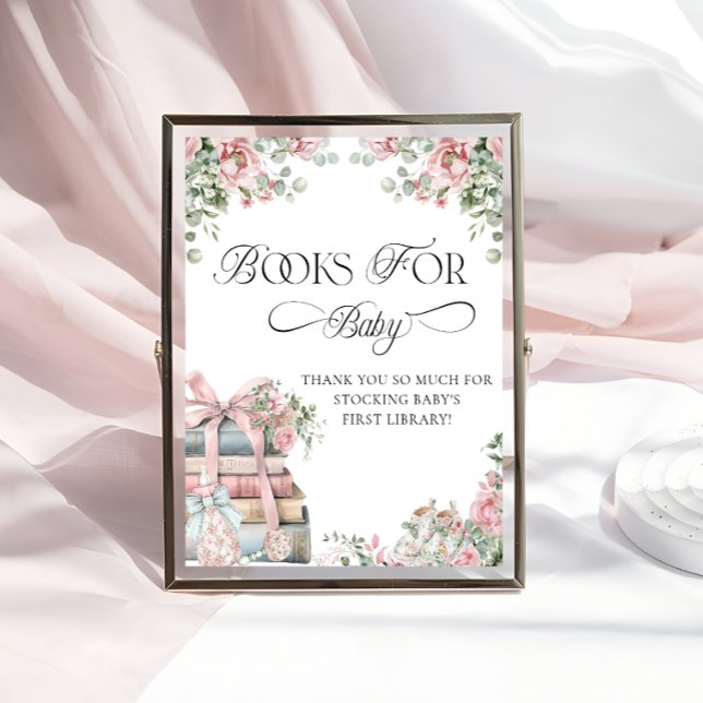 Poster New Chapter Storybook Bow Floral Books for Baby (Créateur téléchargé)