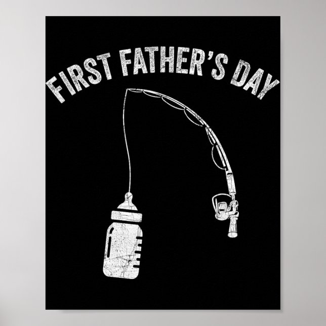 Poster New Dad Fisherman, First Fathers Day Fishing Dad  (Devant)