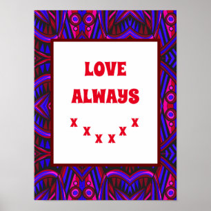 Poster New Fish Head Feuilles Jazz Funk Purple Blue Red