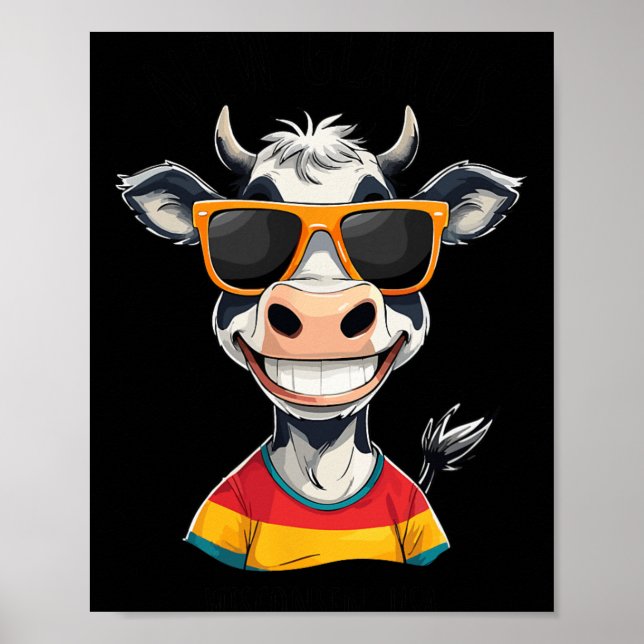 Poster New Glarus Wi Usa Funny Cow Cartoon Design  (Devant)