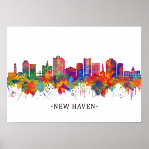 Poster New Haven Connecticut Skyline