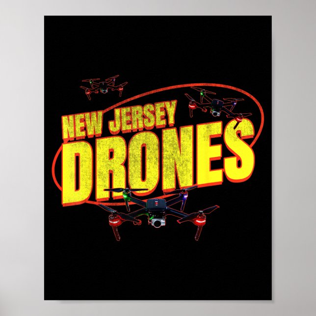 Poster New Jersey Drones Funny Mystery Drones In New Jers (Devant)