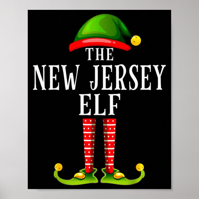 Poster New Jersey Elf Christmas Matching Family Group Pjs (Devant)