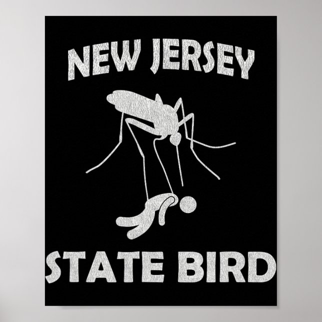 Poster New Jersey Mosquito State Bird Funny Outdoors  (Devant)