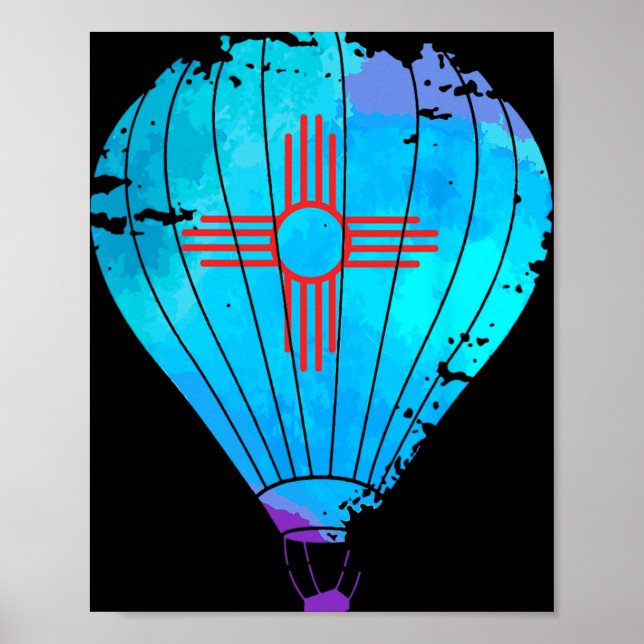 Poster New Mexico Festival Hot Air Balloon Zia Gift  (Devant)