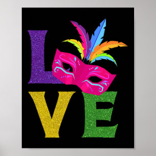 Poster New Orlean Carnival Pink Mask Party tenue Love Ma