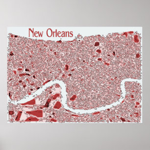 Poster New Orleans Abstract Map