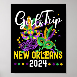 Poster New Orleans Bychelorette Party Mask Mardi Gras Gir
