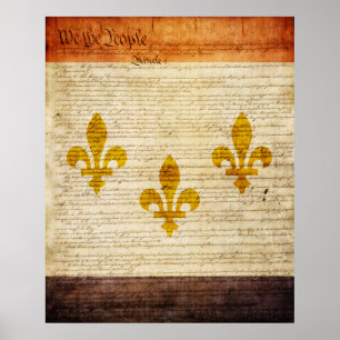 Poster New Orleans Flag