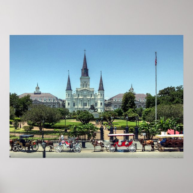 Poster New Orleans French Quarter Jackson Carré Imprimer (Devant)