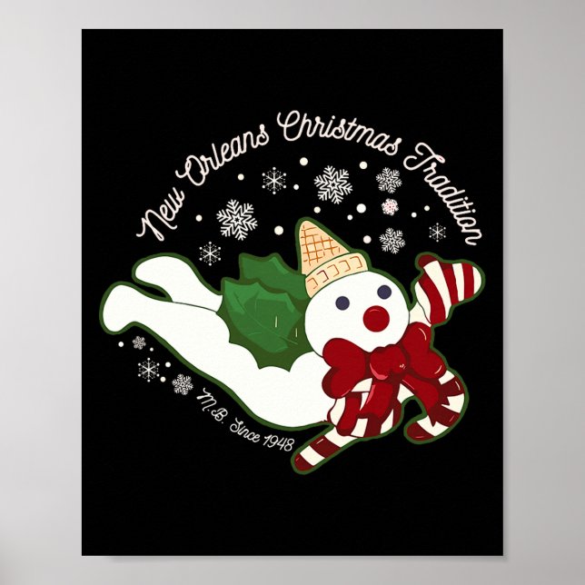 Poster New Orleans Mr Bingle Christmas Tradition Snowmen  (Devant)