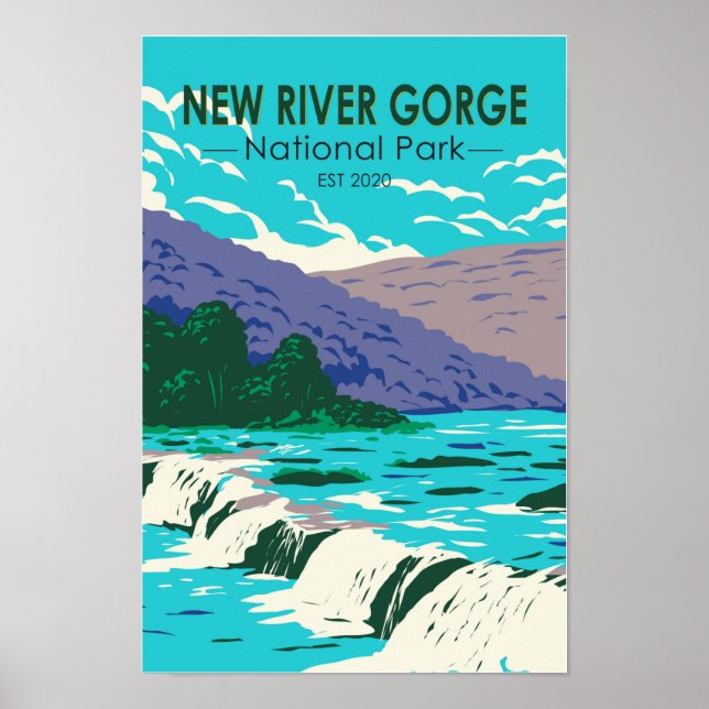 Poster New River Gorge National Park Virginie-Occidentale (Devant)