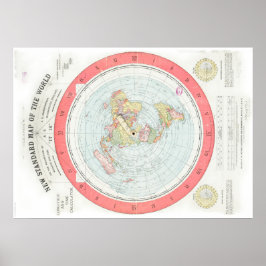 Poster "NEW STANDARD MAP OF THE WORLD" de Gleason