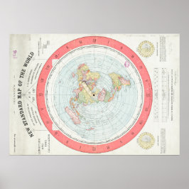 Poster "NEW STANDARD MAP OF THE WORLD" de Gleason