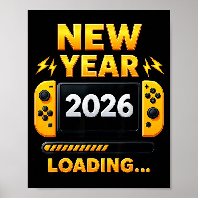 Poster New Year 2026 Loading Gaming Controller New Years  (Devant)