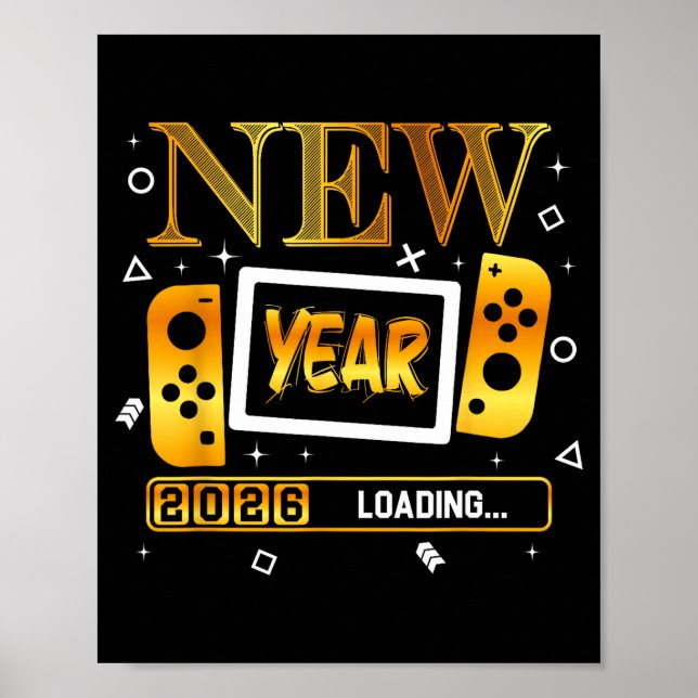 Poster New Year 2026 Loading Gaming Controller New Years  (Devant)