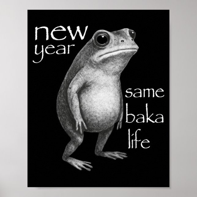 Poster New Year Same Baka Life Funny Frog Joke  (Devant)
