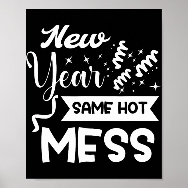 Poster New Year Same Mess Funny New Year's Eve  (Devant)