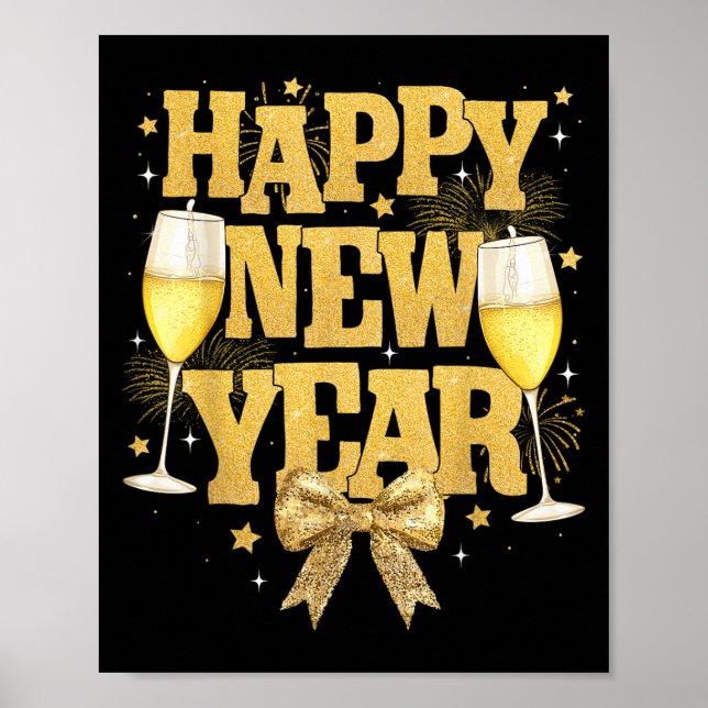 Poster New Years Eve Party Supplies 2025 Happy New Year F (Devant)