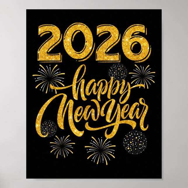 Poster New Years Eve Party Supplies 2026 Happy New Year F (Devant)