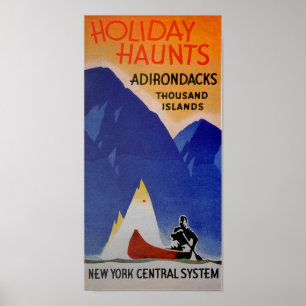 Poster New York Central Adirondacks voyage et