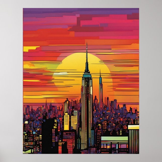 Poster New York City (art pop) (Devant)