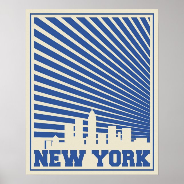 Poster New York City Blue (Devant)