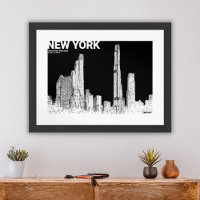 New York City Centre Park Skyline Travel Sketch