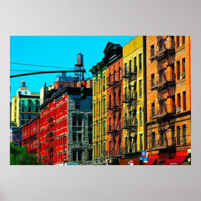 Poster New York City "Columbus Ave" West Side (Devant)