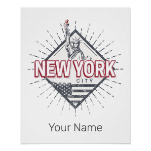 Poster New York City États-Unis Vintage USA Souvenir