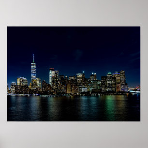 Poster New York City Night Skyline