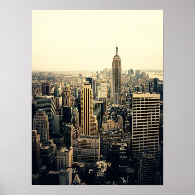 Poster New York City Skyline Midtown, Moyen (Devant)