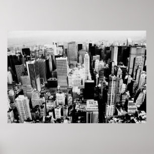 Poster New York City Skyline photo en noir et blanc