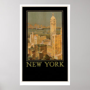 Poster New York de Glasgow par la ligne d'Ancre