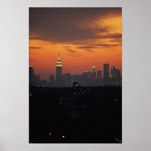 Poster New York, États-Unis. Skyline de l'Upper Manhattan