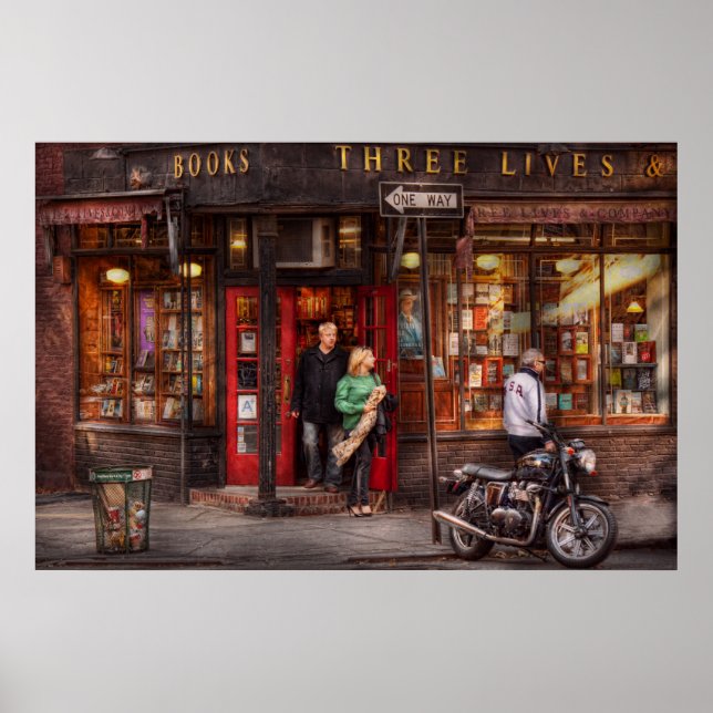 Poster New York - Greenwich Village - Trois Vies Livres (Devant)
