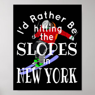 Poster New York Je préfère frapper les pistes Drôle Sk