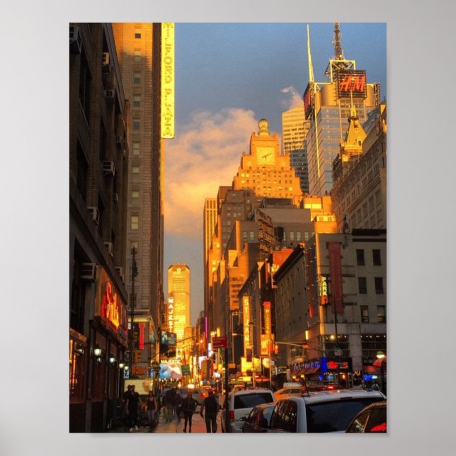 Poster New York Midtown Broadway Theatre District (Devant)