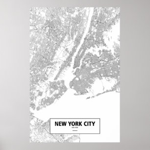 Poster New York, New York (noir sur blanc)