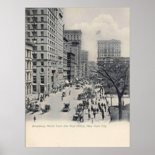 Poster New York, NY, Manhattan, Broadway, Vintage (Devant)