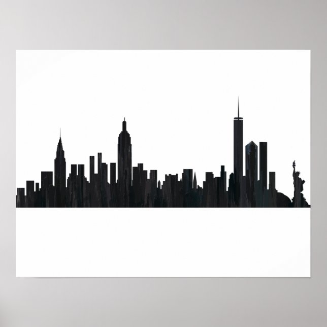 POSTER NEW YORK, NY SKYLINE OILLES - (Devant)