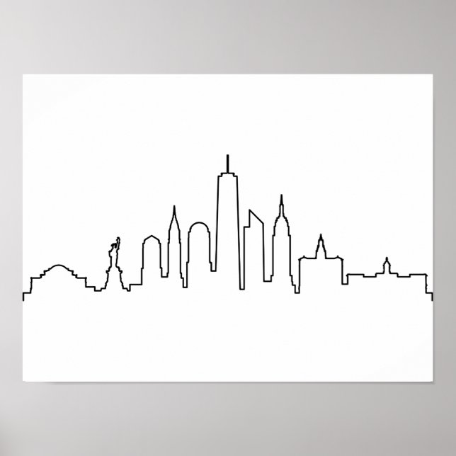 Poster NEW YORK NYC Manhattan USA City Skyline Silhouette (Devant)