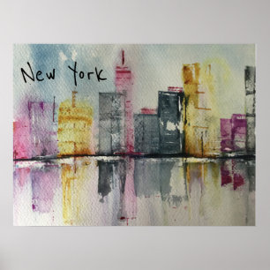 Poster New York NYC Skyline Cityscape