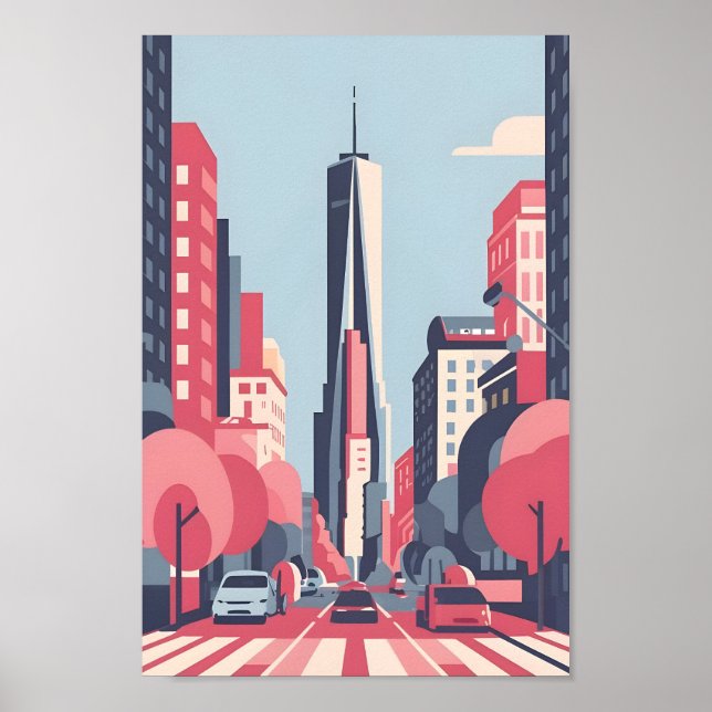 Poster New York Scape 4K Vector Serene (Devant)