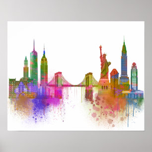Poster New York Skyline - Arc en ciel