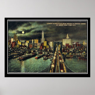 Poster New York vintage Manhattan 1910