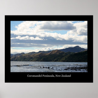 Poster New Zealand Coast w/ Black Border