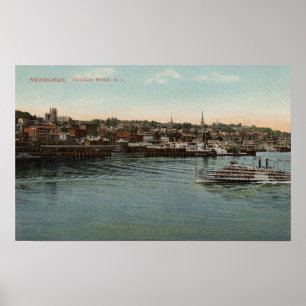 Poster Newburgh, NY - Waterfront view of Hudson River
